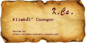 Klimkó Csongor névjegykártya